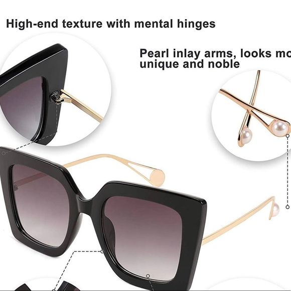 Black Cat Eye Shades- Brand New - Picture 2 of 3